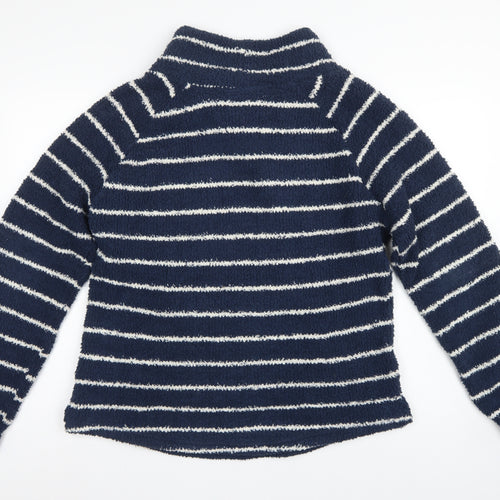 Weird Fish Women’s Blue Stripe Fleece Pullover Sweatshirt UK 16 Pockets