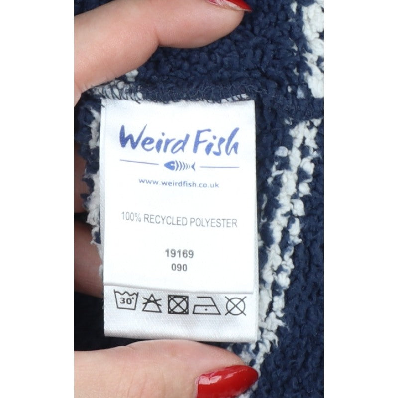 Weird Fish Women’s Blue Stripe Fleece Pullover Sweatshirt UK 16 Pockets