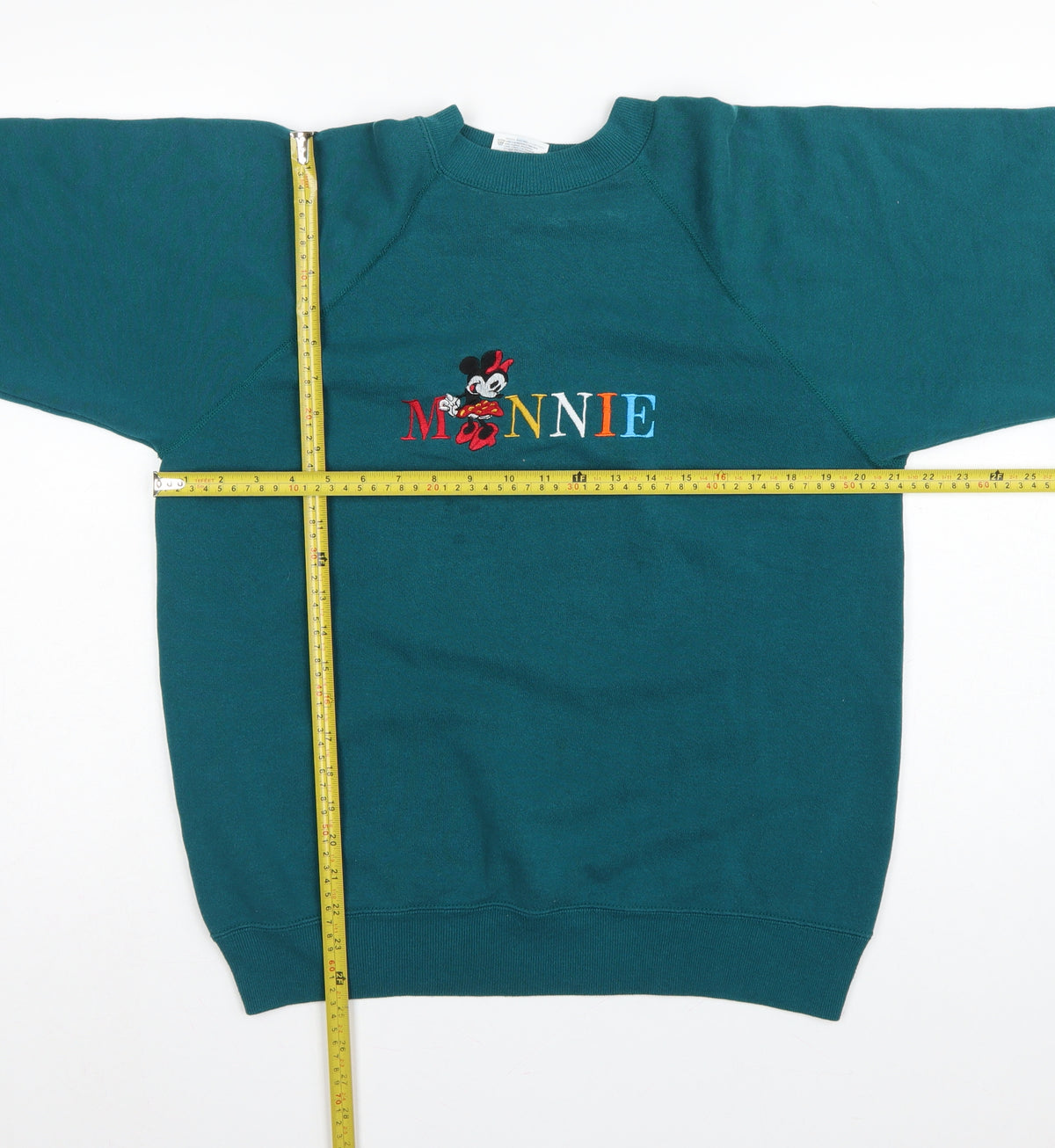 Hanes Women’s Green L Minnie Embroidered Crew Neck Sweatshirt
