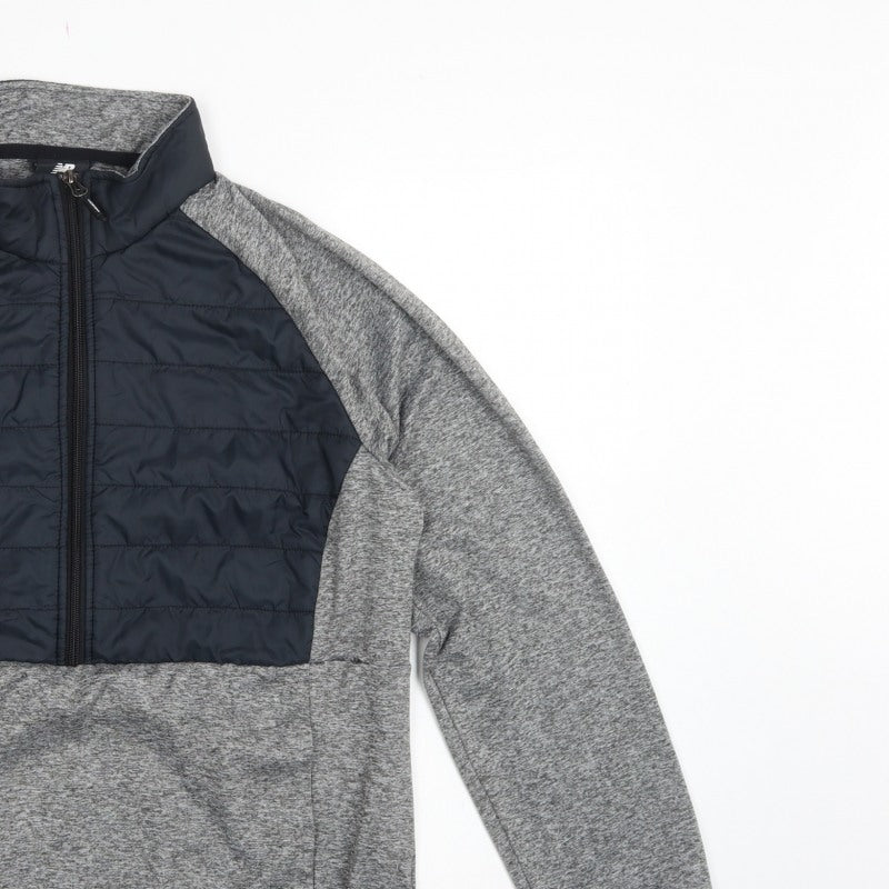 New Balance Men’s Grey L Quilted 1/2 Zip High Neck Sweatshirt