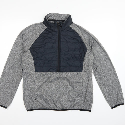 New Balance Men’s Grey L Quilted 1/2 Zip High Neck Sweatshirt