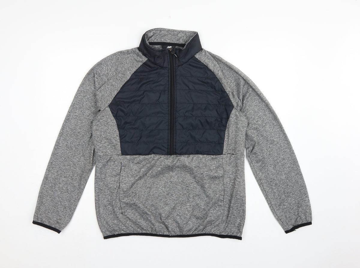 New Balance Men’s Grey L Quilted 1/2 Zip High Neck Sweatshirt