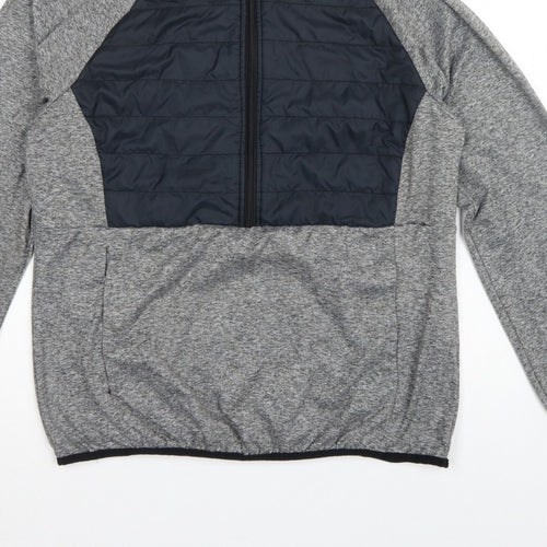 New Balance Men’s Grey L Quilted 1/2 Zip High Neck Sweatshirt
