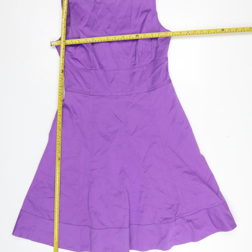 Coast Women Purple UK 12 Fit & Flare Knee Length Sleeveless Dress