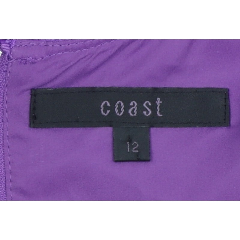 Coast Women Purple UK 12 Fit & Flare Knee Length Sleeveless Dress