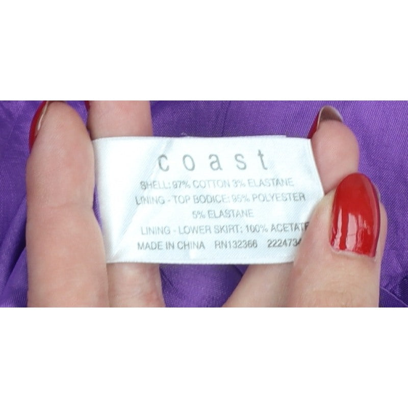 Coast Women Purple UK 12 Fit & Flare Knee Length Sleeveless Dress
