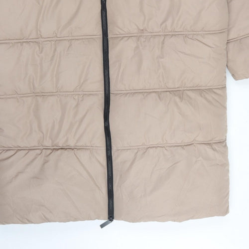 Roman Women’s Beige UK 14 Long Quilted Puffer Coat