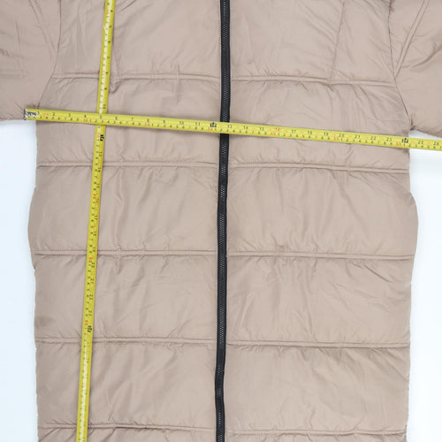Roman Women’s Beige UK 14 Long Quilted Puffer Coat