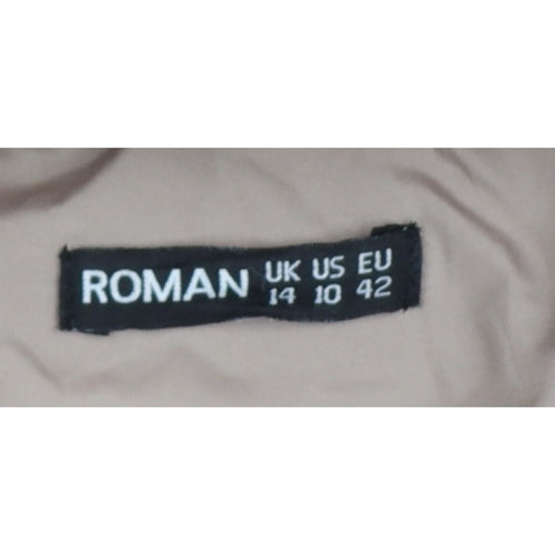 Roman Women’s Beige UK 14 Long Quilted Puffer Coat