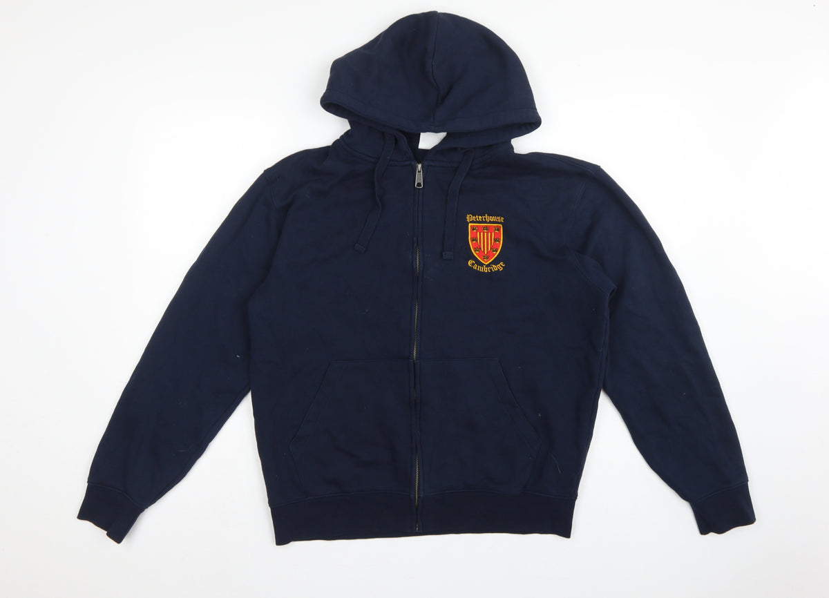 Russell Men's Navy M Peterhouse Cambridge Full Zip Embroidered Hoodie