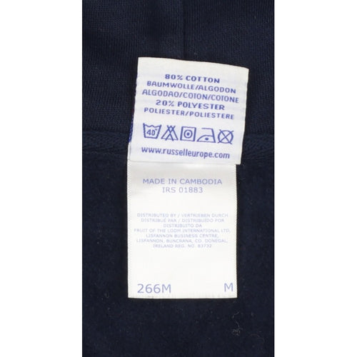 Russell Men's Navy M Peterhouse Cambridge Full Zip Embroidered Hoodie