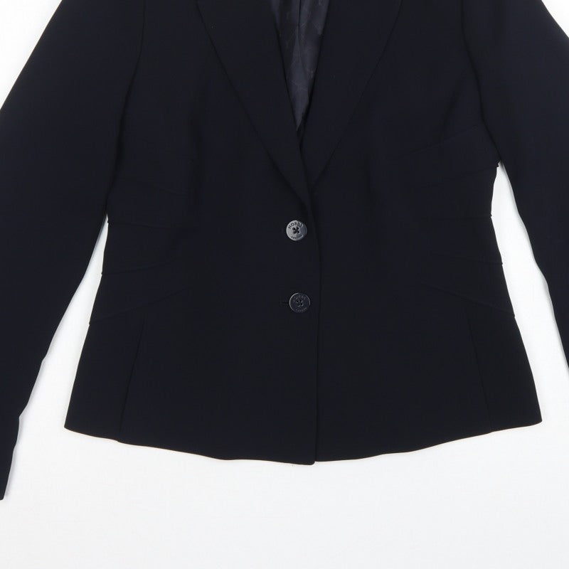 Hobbs Women’s Navy Blue UK 12 Tailored Two Button Blazer Jacket