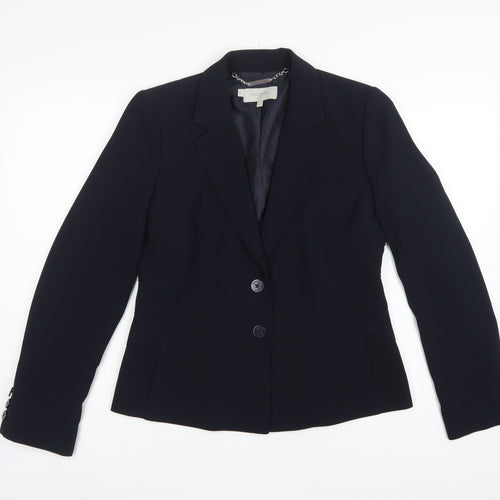Hobbs Women’s Navy Blue UK 12 Tailored Two Button Blazer Jacket
