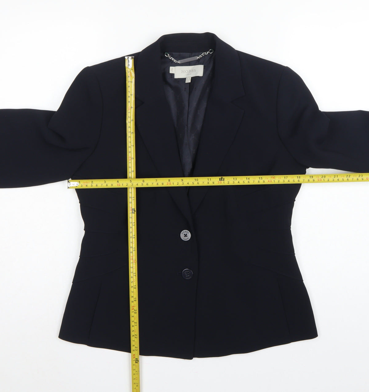 Hobbs Women’s Navy Blue UK 12 Tailored Two Button Blazer Jacket
