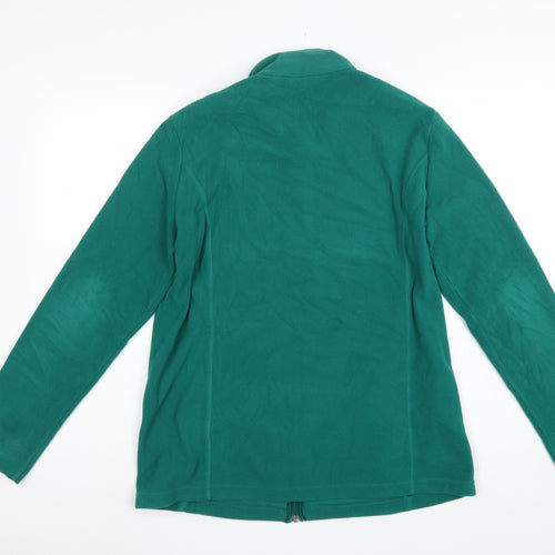 Lands' End Women's Green M Fleece Full Zip Basic Jacket Pockets