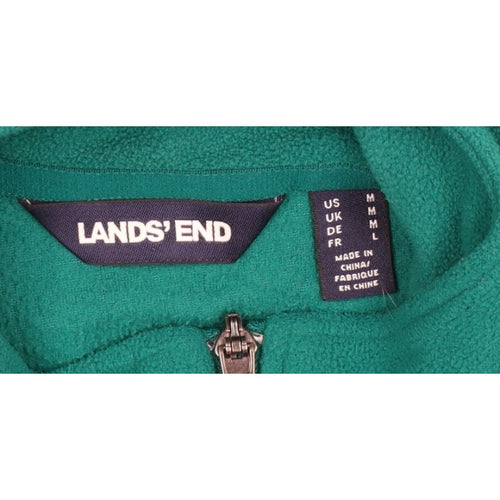 Lands' End Women's Green M Fleece Full Zip Basic Jacket Pockets
