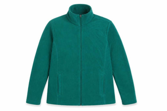 Lands' End Women's Green M Fleece Full Zip Basic Jacket Pockets