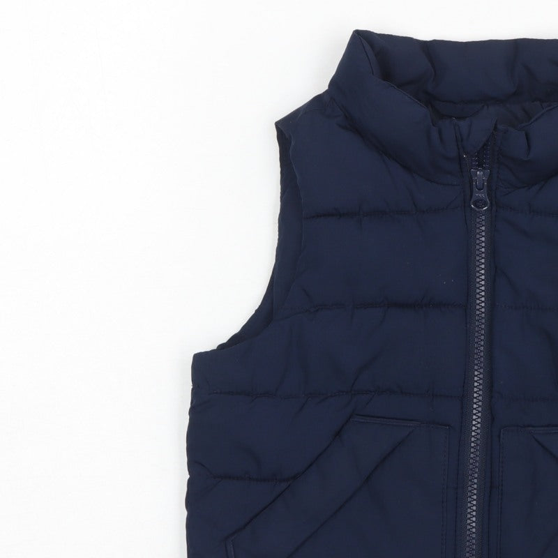 Baby Gap Unisex Baby Blue 18-24 Months Puffer Waistcoat Gilet Padded