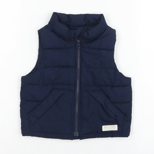 Baby Gap Unisex Baby Blue 18-24 Months Puffer Waistcoat Gilet Padded