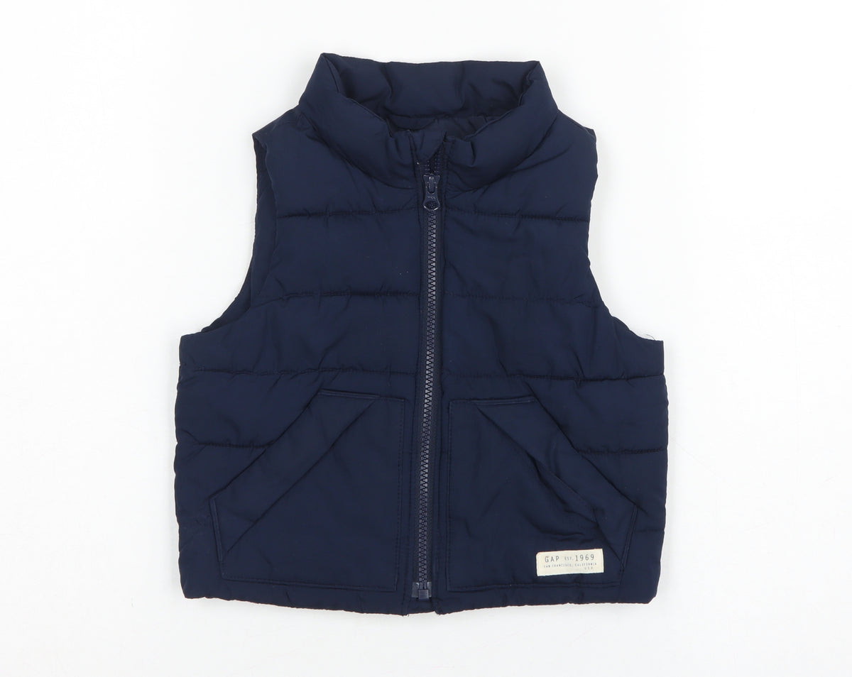 Baby Gap Unisex Baby Blue 18-24 Months Puffer Waistcoat Gilet Padded