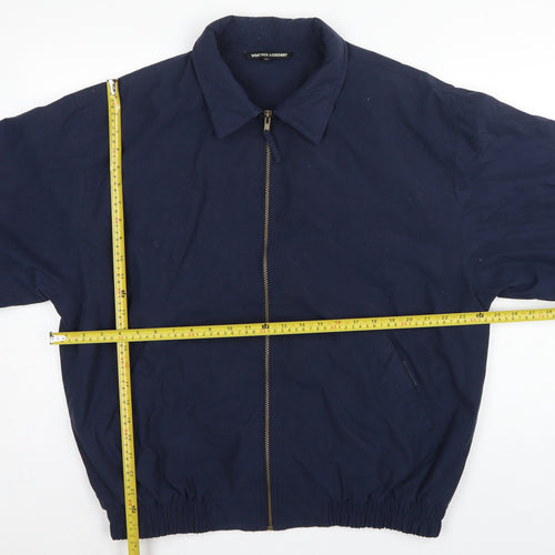 St Bernard Men's Blue Medium Basic Zip Jacket Weather Resistant