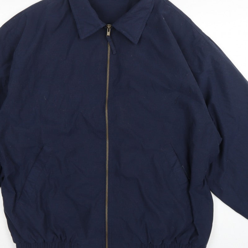 St Bernard Men's Blue Medium Basic Zip Jacket Weather Resistant