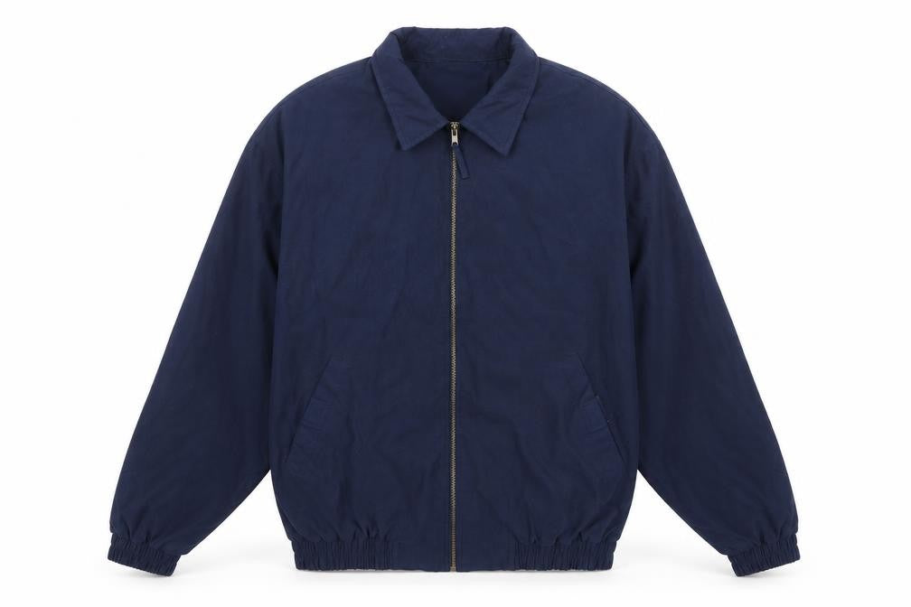 St Bernard Men's Blue Medium Basic Zip Jacket Weather Resistant