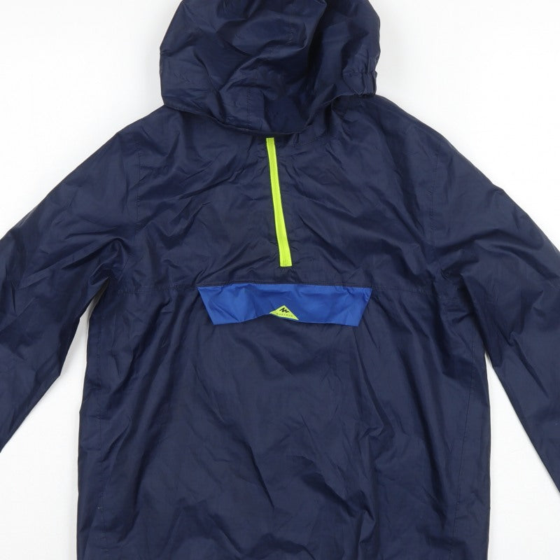 Quechua Boys Blue Hooded 1/4 Zip Anorak Jacket 7-8 Years
