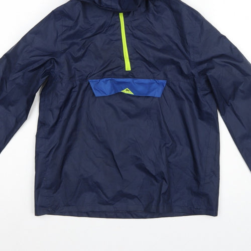 Quechua Boys Blue Hooded 1/4 Zip Anorak Jacket 7-8 Years