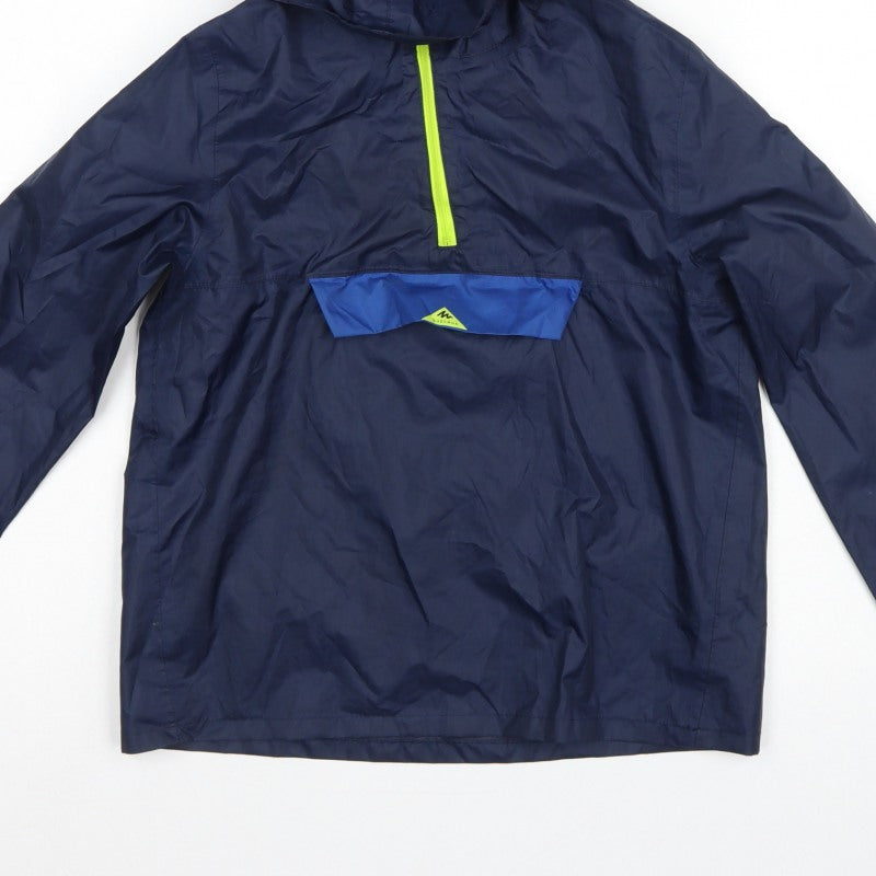 Quechua Boys Blue Hooded 1/4 Zip Anorak Jacket 7-8 Years