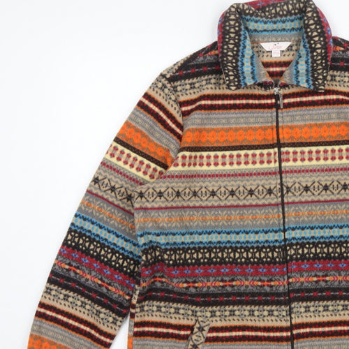 Julipa Women Multicoloured UK 12/14 Fair Isle Fleece Full Zip Jacket