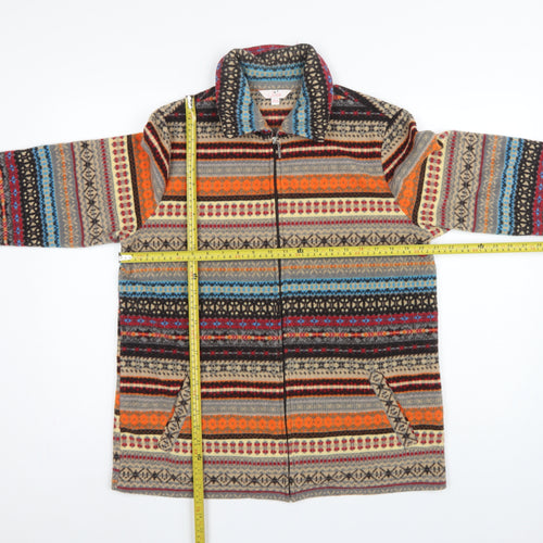 Julipa Women Multicoloured UK 12/14 Fair Isle Fleece Full Zip Jacket