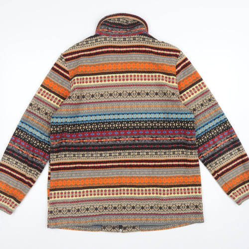 Julipa Women Multicoloured UK 12/14 Fair Isle Fleece Full Zip Jacket