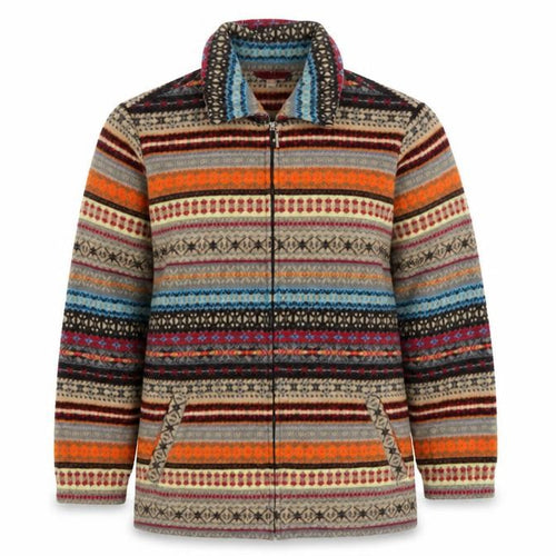Julipa Women Multicoloured UK 12/14 Fair Isle Fleece Full Zip Jacket