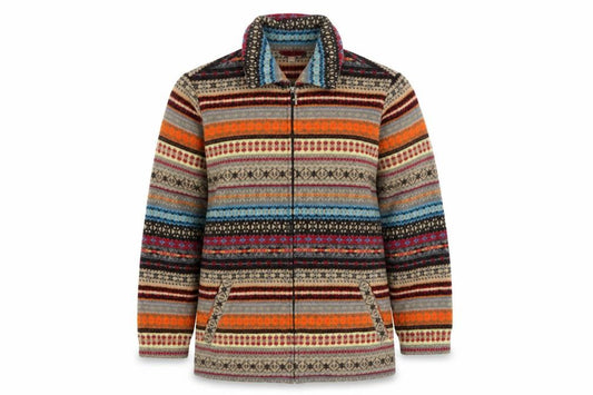 Julipa Women Multicoloured UK 12/14 Fair Isle Fleece Full Zip Jacket