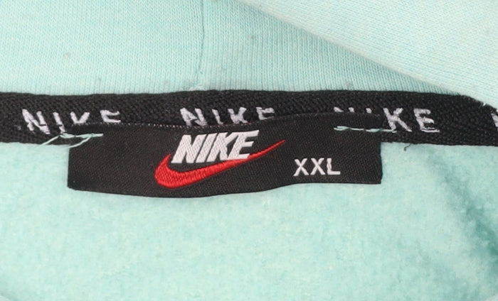 Nike Men’s Mint Green 2XL Pullover Hoodie Logo Cotton Pocket Sports
