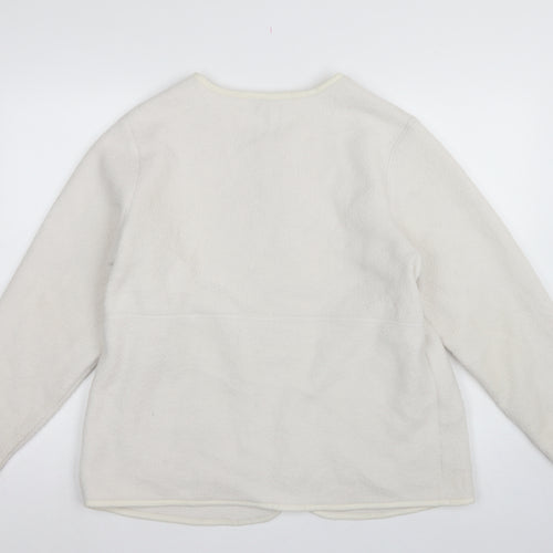 Marks and Spencer Women Ivory L Regular Fleece Full Zip Jacket