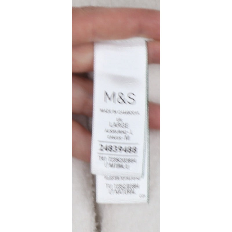 Marks and Spencer Women Ivory L Regular Fleece Full Zip Jacket