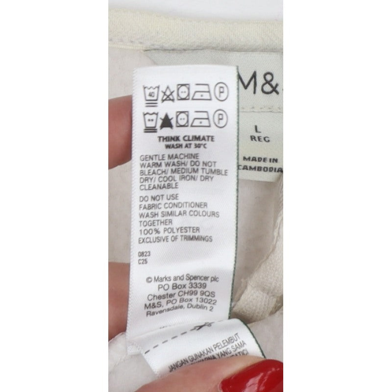 Marks and Spencer Women Ivory L Regular Fleece Full Zip Jacket
