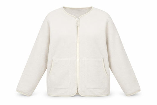 Marks and Spencer Women Ivory L Regular Fleece Full Zip Jacket