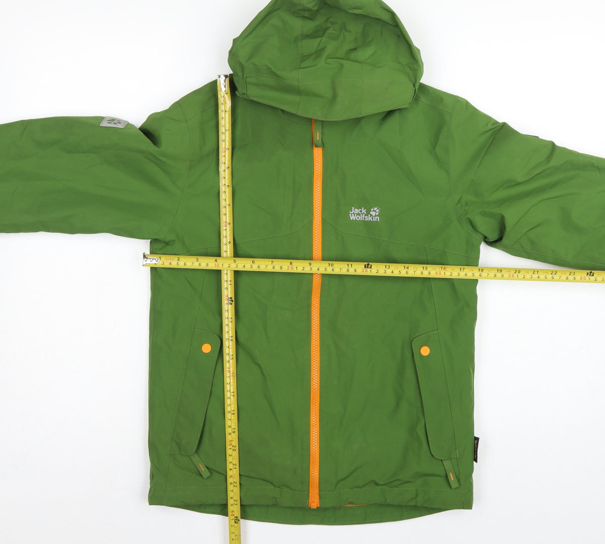 Jack Wolfskin Boys Green Hooded Jacket UK 9-10 Years Fleece Lined