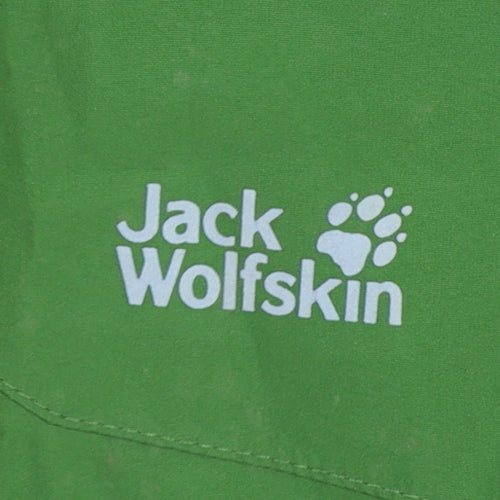 Jack Wolfskin Boys Green Hooded Jacket UK 9-10 Years Fleece Lined