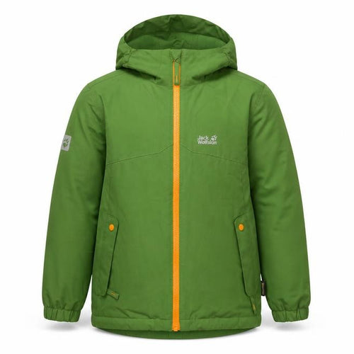 Jack Wolfskin Boys Green Hooded Jacket UK 9-10 Years Fleece Lined