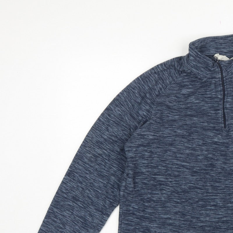 Mountain Warehouse Men’s Blue M 1/4 Zip Fleece Pullover Sweatshirt