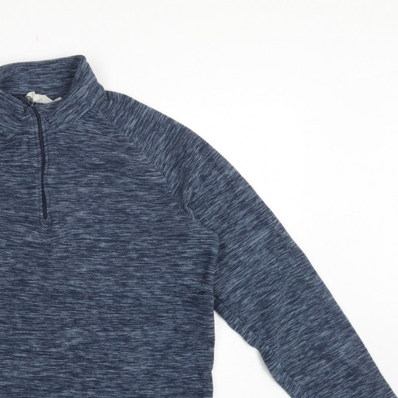 Mountain Warehouse Men’s Blue M 1/4 Zip Fleece Pullover Sweatshirt