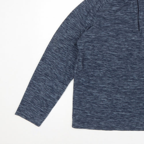 Mountain Warehouse Men’s Blue M 1/4 Zip Fleece Pullover Sweatshirt