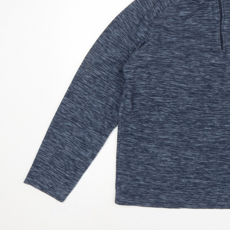 Mountain Warehouse Men’s Blue M 1/4 Zip Fleece Pullover Sweatshirt