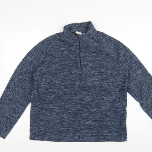 Mountain Warehouse Men’s Blue M 1/4 Zip Fleece Pullover Sweatshirt
