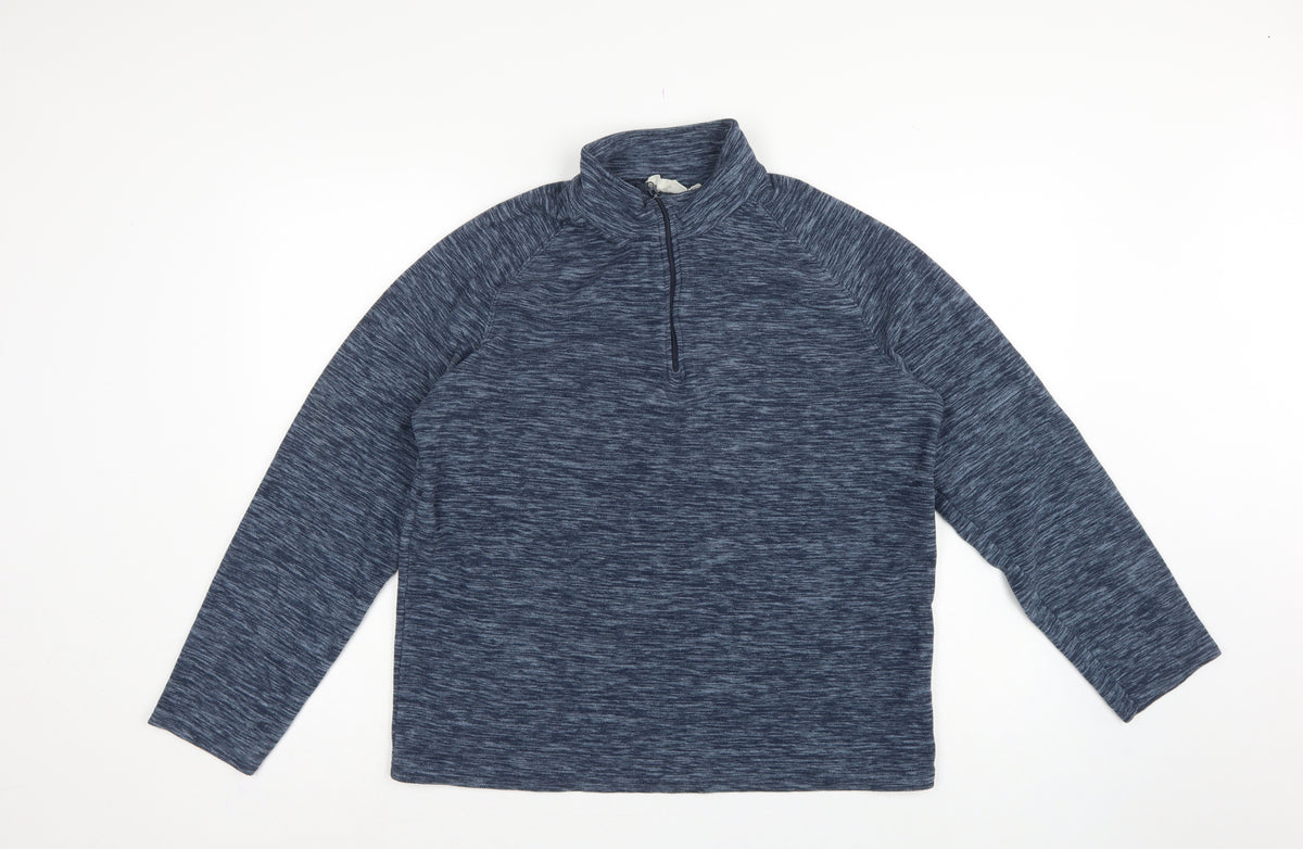 Mountain Warehouse Men’s Blue M 1/4 Zip Fleece Pullover Sweatshirt