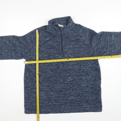 Mountain Warehouse Men’s Blue M 1/4 Zip Fleece Pullover Sweatshirt